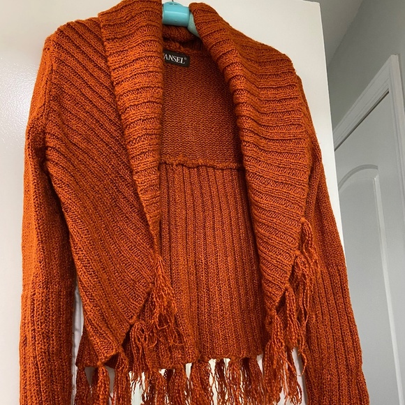 Wansel Sweaters - Women's Orange Fringe Sweater